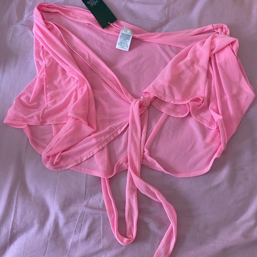 Pink swim suit bottom coverup skirt new with tags